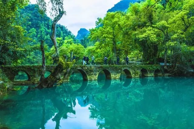 还有疏阔大气的大七孔,树木苍翠的茂兰,那慵懒安静的样子,让人没来由