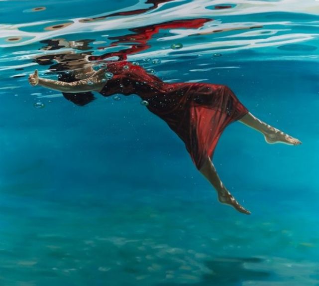画家笔下的水中女孩,不懂艺术,也能欣赏|油画|绘画艺术|水中少女