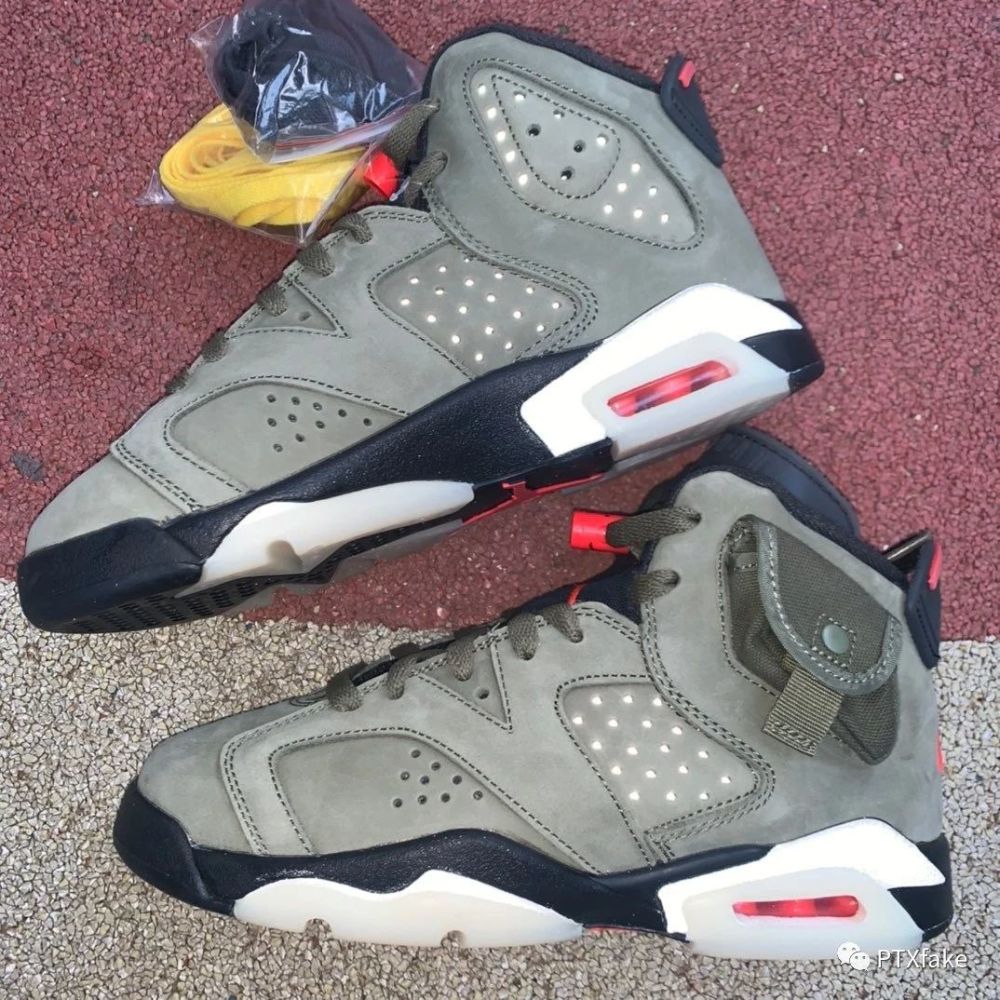 aj6ts聯名口袋 air jordan 6 gs x travis scott聯名 aj6鬼臉橄欖綠