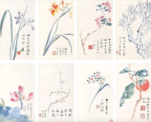 张大千花菓荟萃册页画