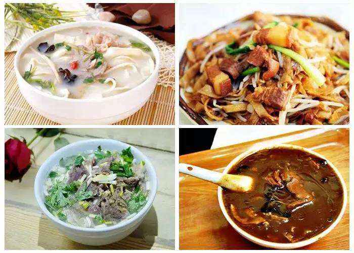 甑糕,西安饺子宴,肉夹馍,粉汤羊血,涮牛肚,臊子面,葫芦头泡馍,肉丸胡