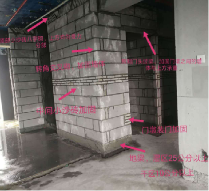宜在墙体半高处设置与柱连接且沿墙全长贯通的现浇钢筋混凝土水平系梁