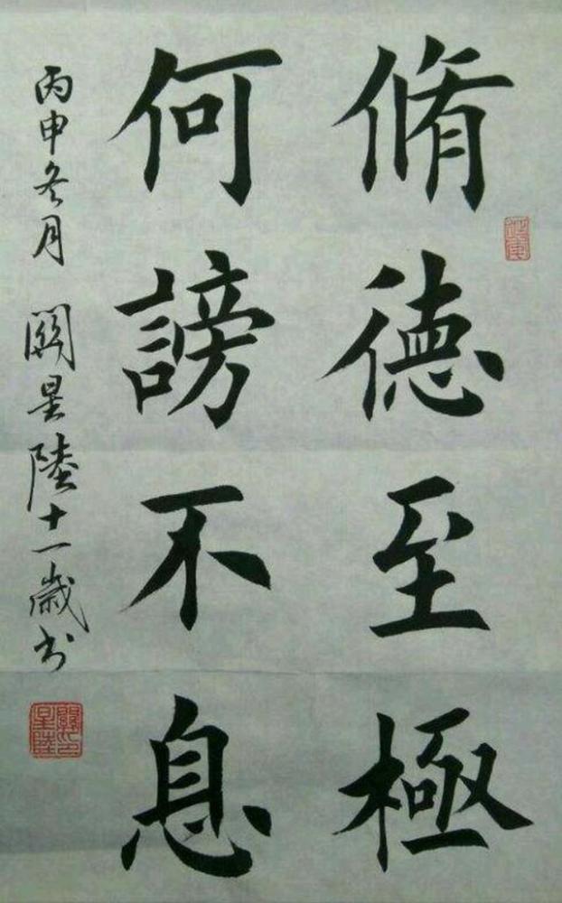 关星陆|15岁小男孩被称“书法神童”，写一手精妙田楷，专家：印刷体而已