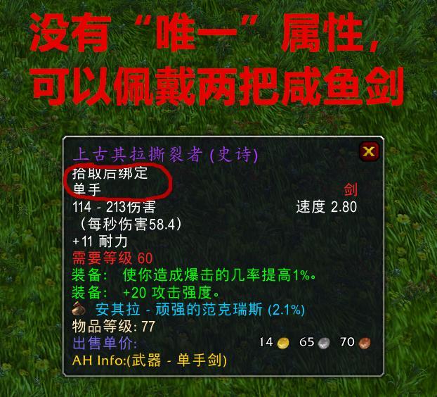 魔兽世界怀旧服taq月底就开放多彩剑和咸鱼剑该如何选择