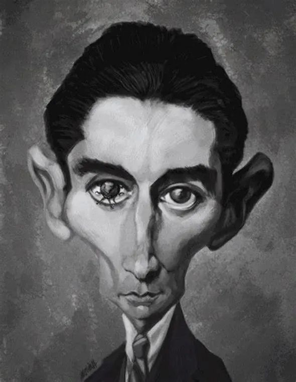 奥匈帝国作家卡夫卡漫像