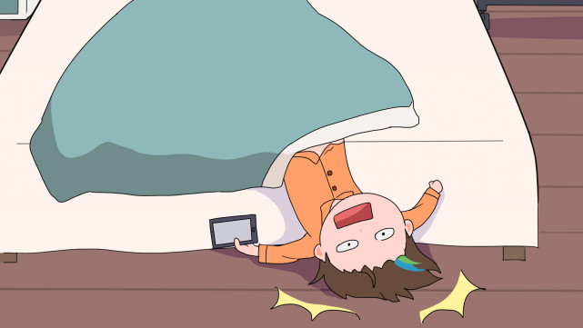 床上的狄仁杰被吓的滚下床,生气:"下雪就下雪,你激动个啥.