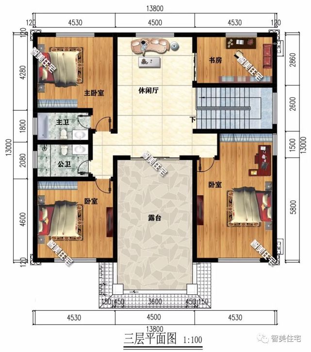 兩棟寬138米的農村別墅內帶堂屋第一棟外觀對稱設計