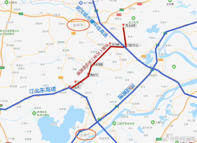 洪湖将再添一条高速公路路线是