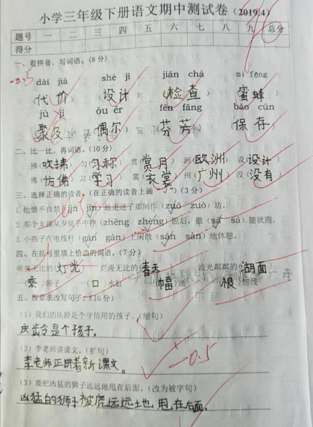 96分的小学生语文试卷火了,作文只扣了一分,网友:未来的作家