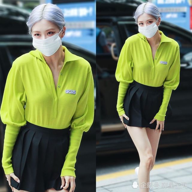 韩国超人气女团blackpink成员ros07(朴彩英),近日美艳靓照,荧光绿