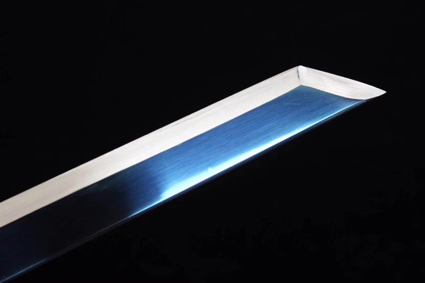 烤蓝鱼龙唐刀,65锰钢一体锻造烤蓝工艺_腾讯新闻