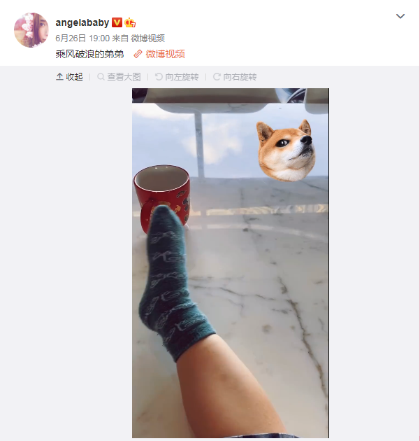 angelababy|baby晒冲浪视频又美又飒，与黄晓明小海绵一起乘风破浪