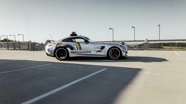 f1赛事重启安全车彩虹标识有啥特殊意义