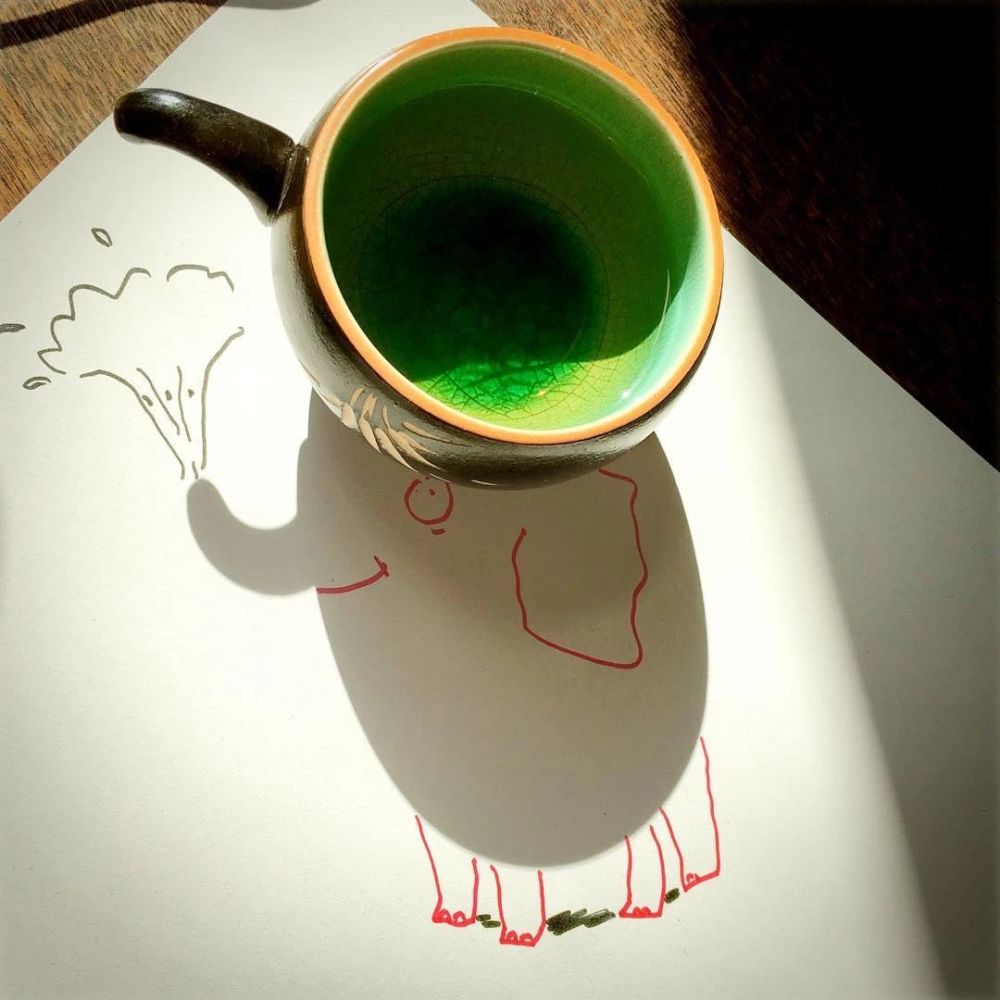 影子|他几笔就把影子画成了精，大人和孩子看完都直呼奇妙