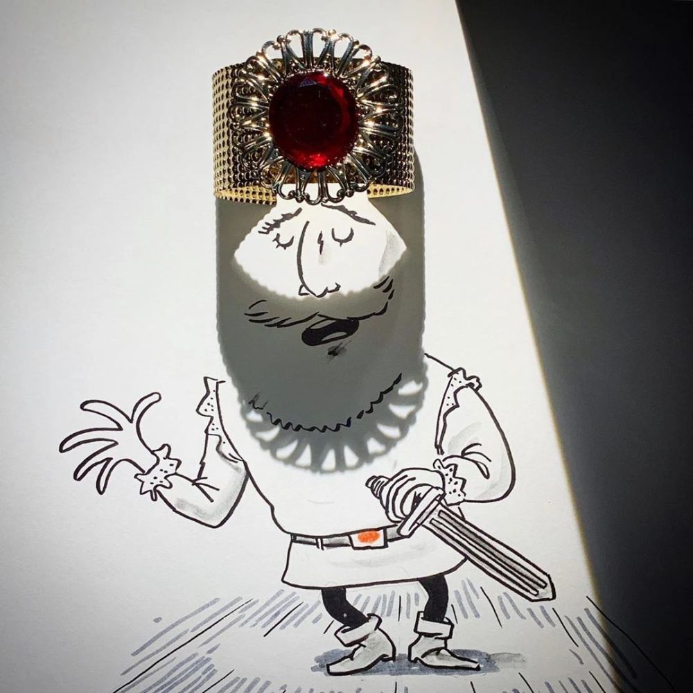 影子|他几笔就把影子画成了精，大人和孩子看完都直呼奇妙