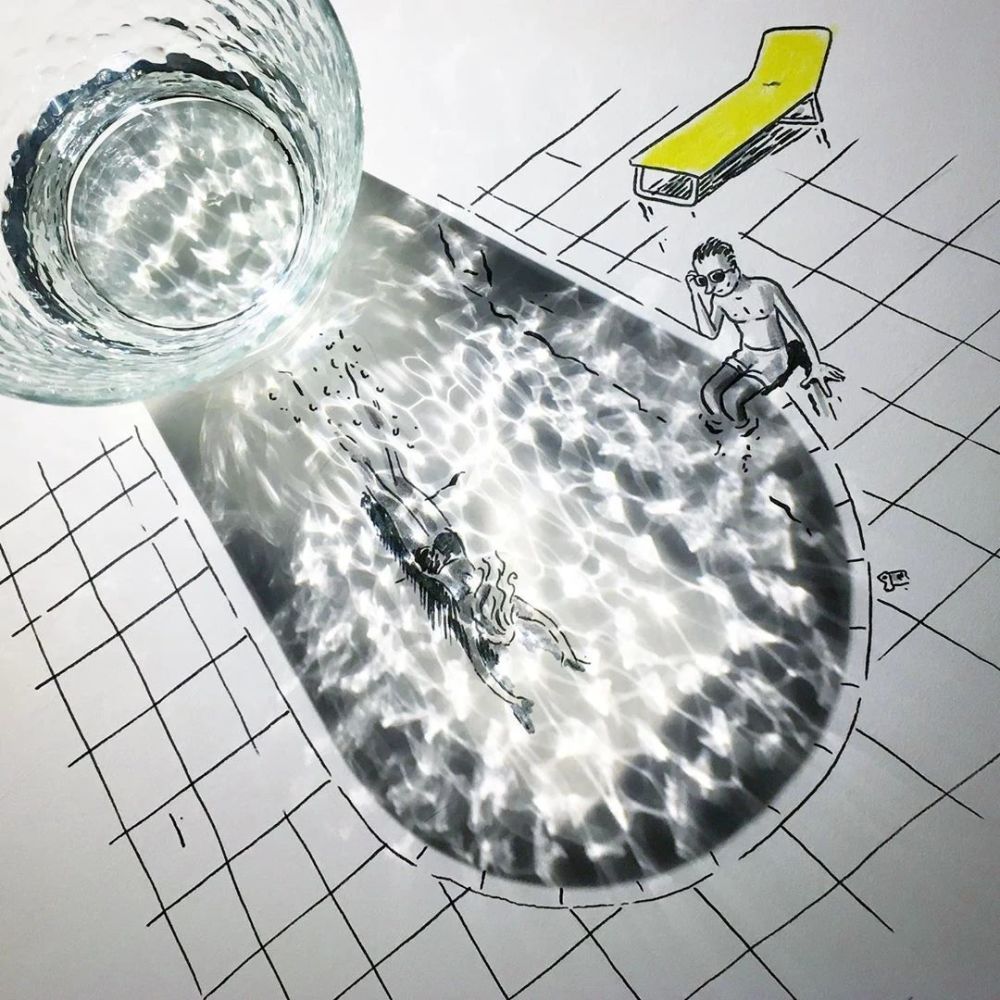 影子|他几笔就把影子画成了精，大人和孩子看完都直呼奇妙