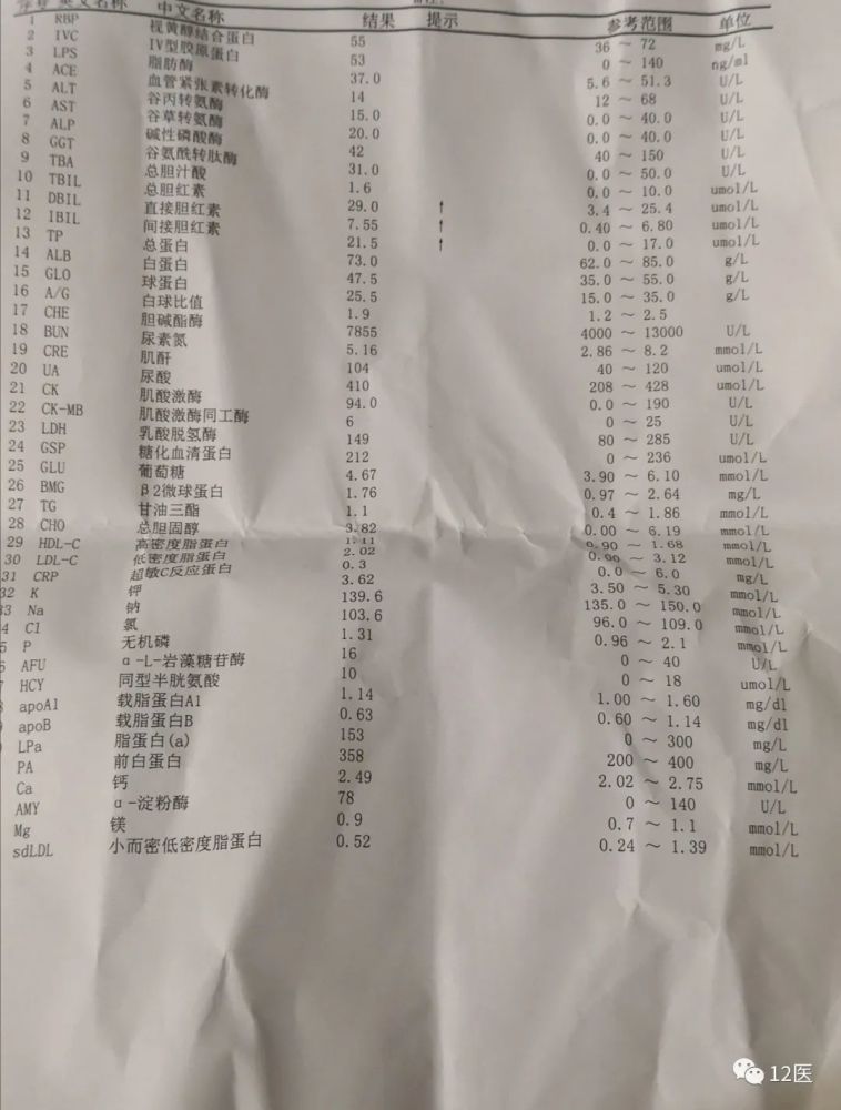 20年来第一次基本都正常的生化全项