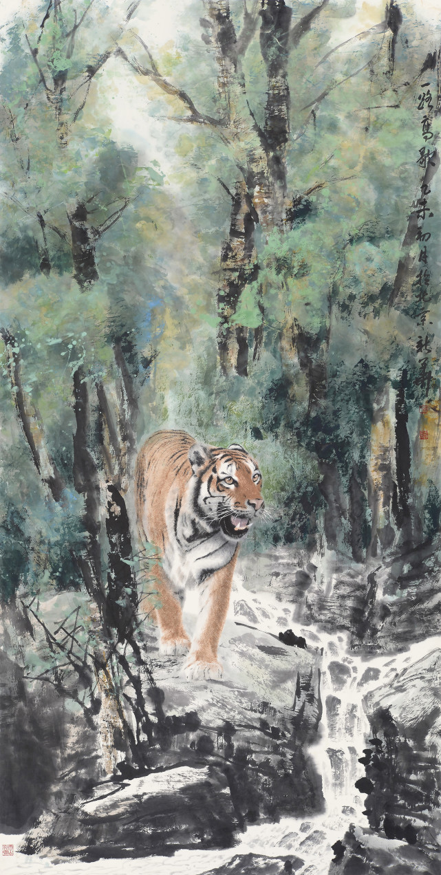 葛新华作品今人画家葛新华画虎,就深解虎文化.