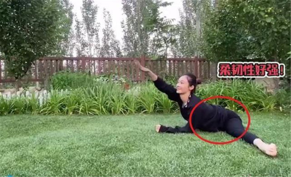 苗苗大肚子仍练一字马,肚子贴到地上让人操心:动作幅度太大了