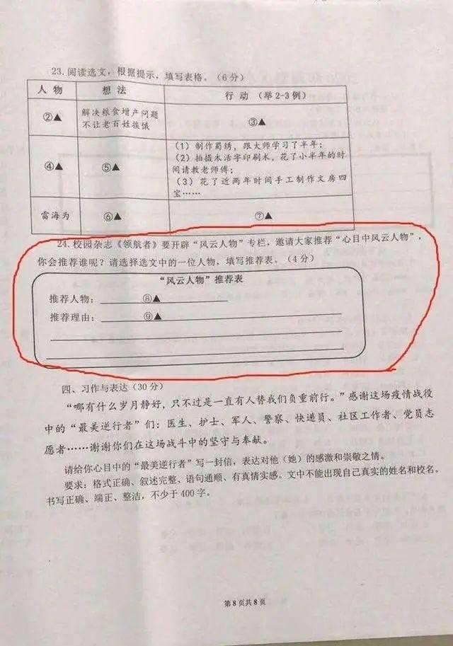 李子柒写入考卷的老师回应 三个人物都是克服重重困难 实现梦想的典范 李子柒 网红 袁隆平 语文