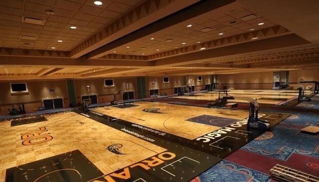 这样的训练馆相当酷啊今天,nba官方推特发布了奥兰多迪士尼世界建设