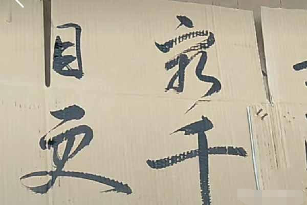书法|农村小伙在废旧纸箱上练字，写出一手让人羡慕的字迹，用笔精到