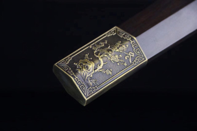 君子剑百炼钢折叠锻打纯铜装具梅兰竹菊纹饰