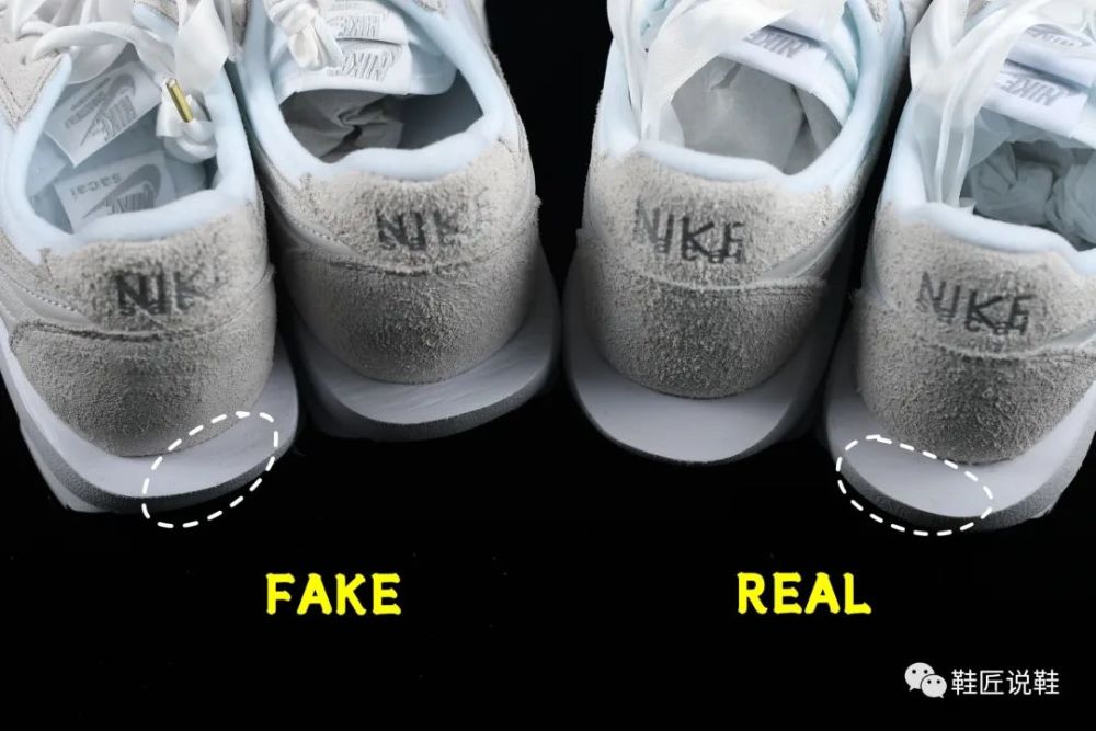 sacai x nike 低帮解构纯白真假对比辨别