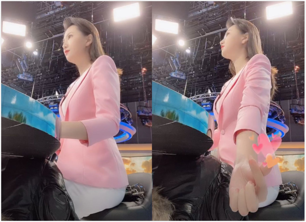 女主持人演播室播新闻,不忘致谢送礼物"大哥"_腾讯新闻