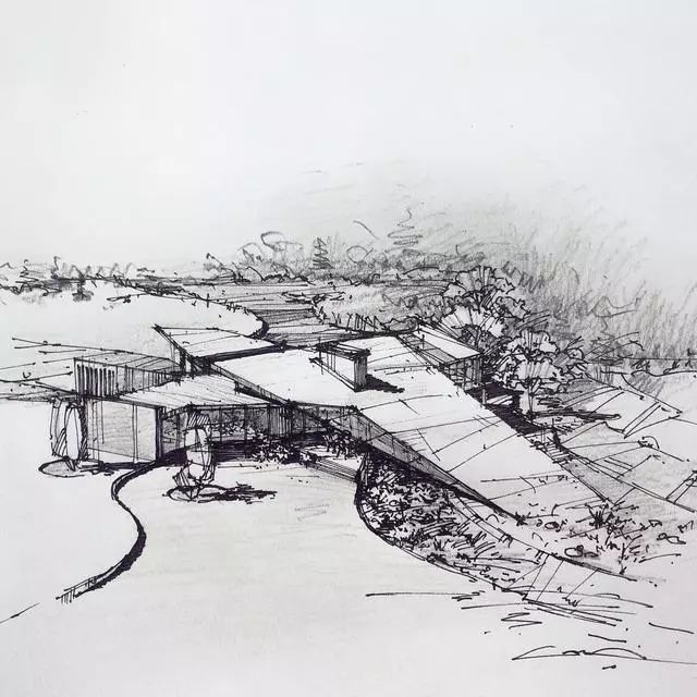 马克笔|马克笔景观手绘效果图，大视野鸟瞰透视精准到爆！