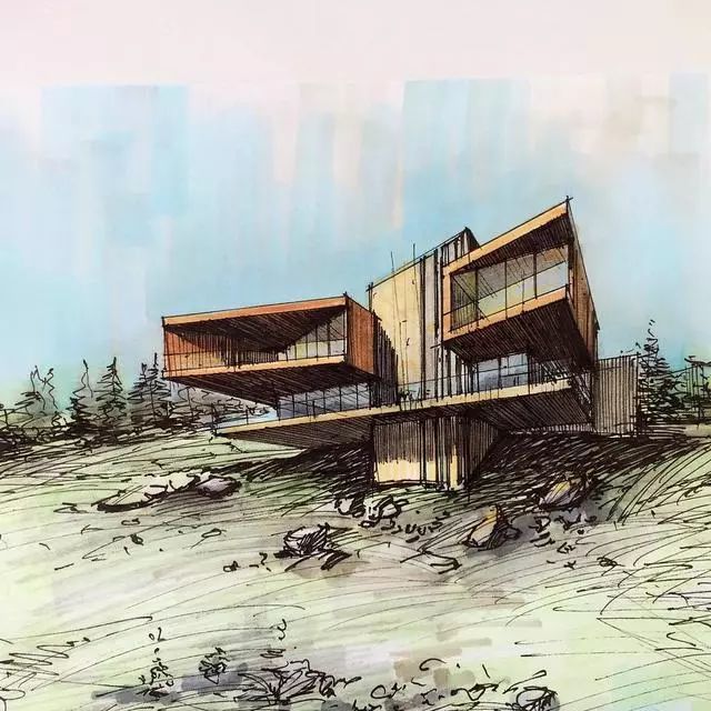 马克笔|马克笔景观手绘效果图，大视野鸟瞰透视精准到爆！