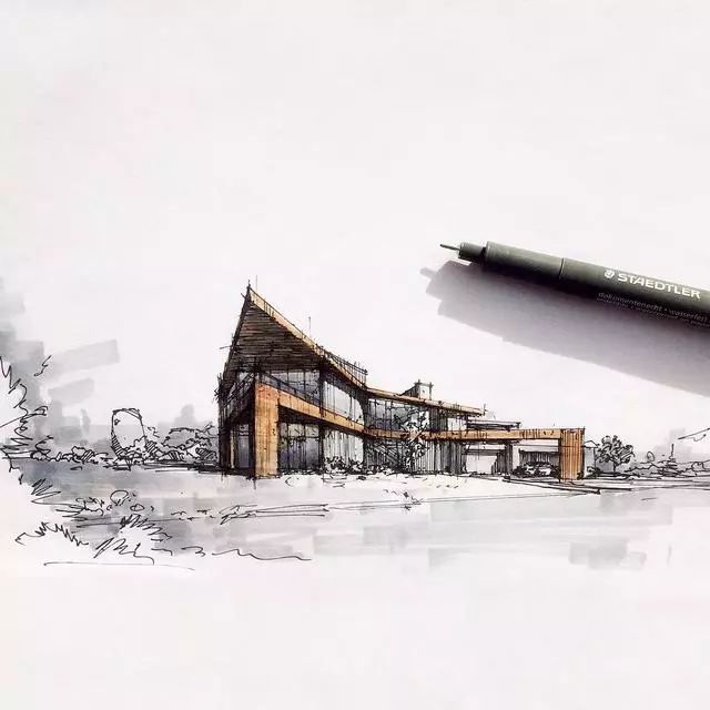 马克笔|马克笔景观手绘效果图，大视野鸟瞰透视精准到爆！