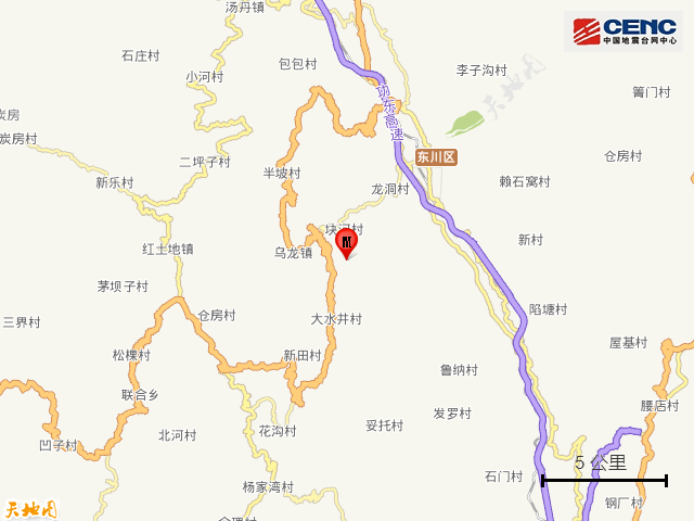 东川区阿旺镇地图图片