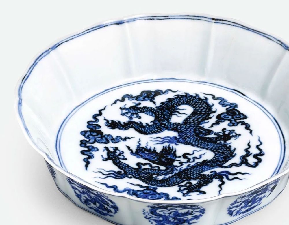 青花瓷|明宣德千万级的青花葵花式洗