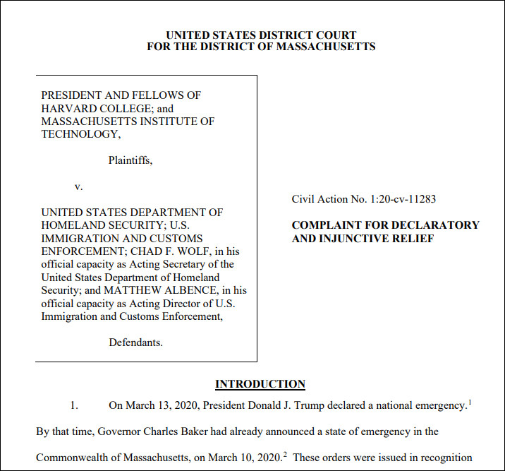 美国_社会|多所美国高校状告特朗普政府，美国宣布撤回留学生签证新规