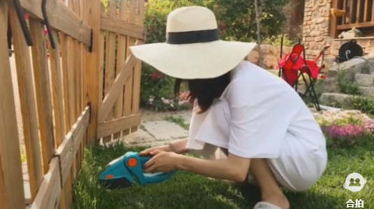 苗苗|郑恺老婆苗苗戴草帽穿拖鞋割草，自称花园少女，身姿灵活毫无孕相