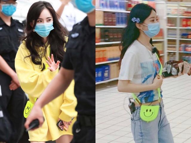 赵丽颖|85后小花赵丽颖和杨幂撞包被嘲造型抄袭！穿短款T恤秀小蛮腰，生图超能打