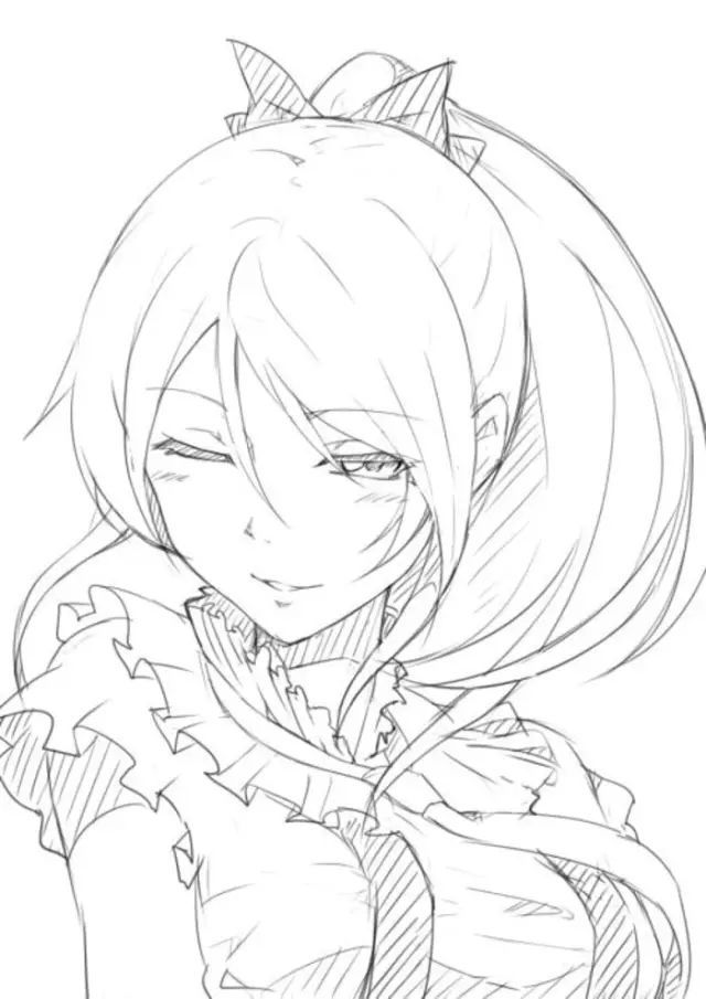 线稿手绘超多可爱美少女