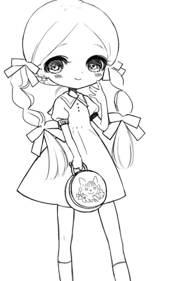 线稿手绘超多可爱美少女