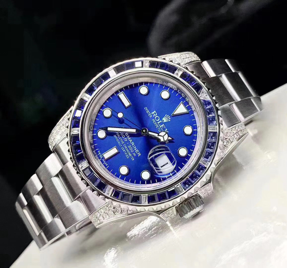 阳哥玩表:意外走红的罗志祥渣男同款劳力士蓝水鬼腕表后镶钻改装方案