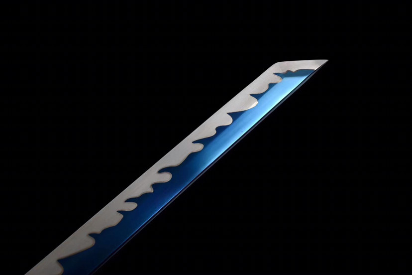 唐刀|素装唐刀-青龙印，推磨研白双线火焰纹