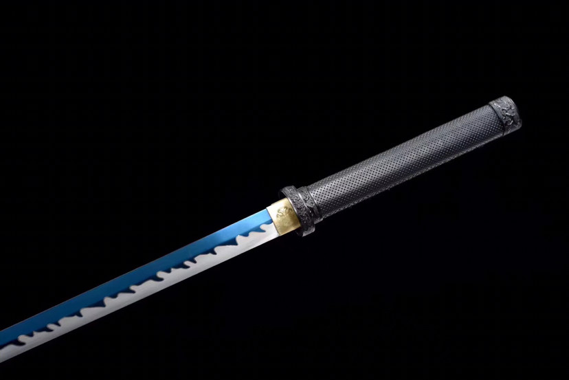 唐刀|素装唐刀-青龙印，推磨研白双线火焰纹