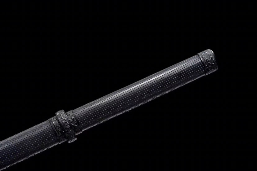 唐刀|素装唐刀-青龙印，推磨研白双线火焰纹