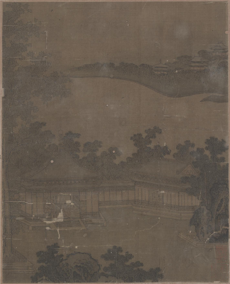 梧桐庭院图|宋《梧桐庭院图》