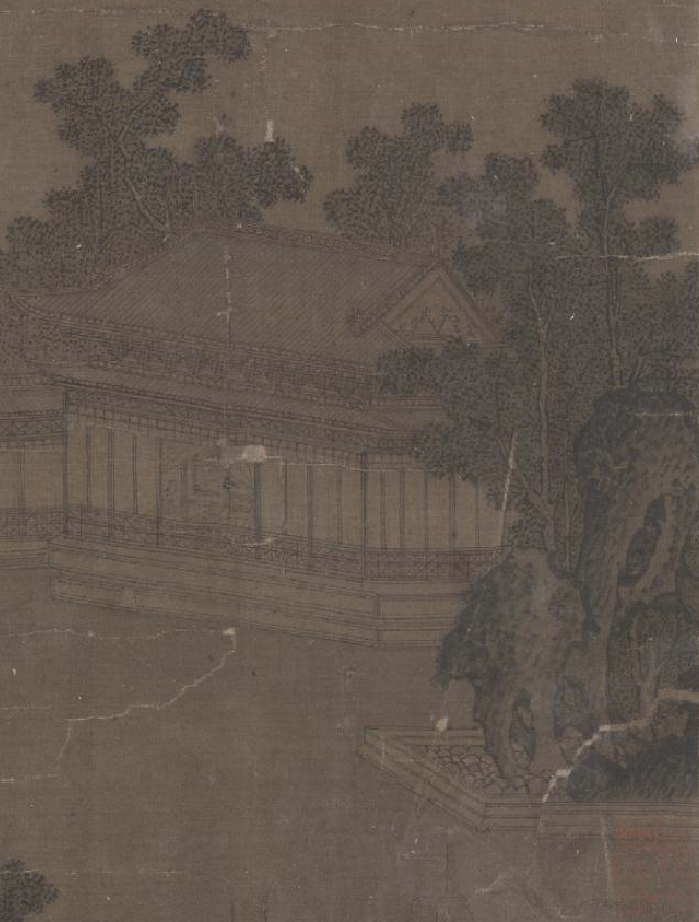 梧桐庭院图|宋《梧桐庭院图》