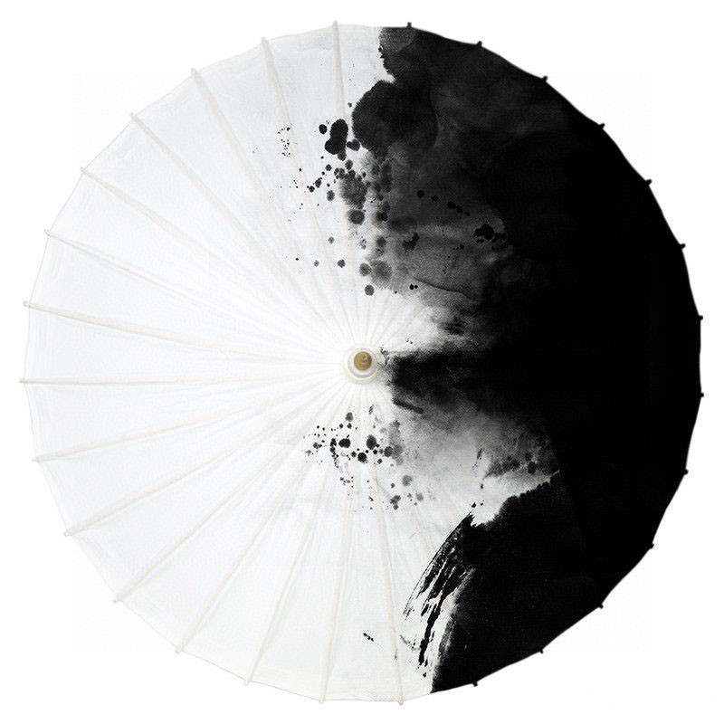 油纸伞里的中国水墨画作品