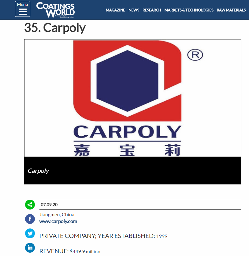 油漆排行_2018年全球78大油漆和涂料商排行榜