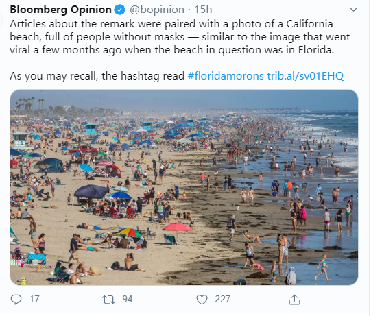 美国_时政|搞砸美国防疫的是特朗普与共和党？彭博社：病毒可不管你是哪个党