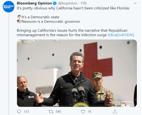 美国_时政|搞砸美国防疫的是特朗普与共和党？彭博社：病毒可不管你是哪个党