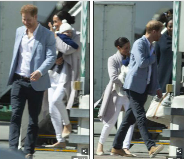 哈里王子|38岁梅根乘豪车外出，等保镖开门派头足，哈里王子身后走似跟班